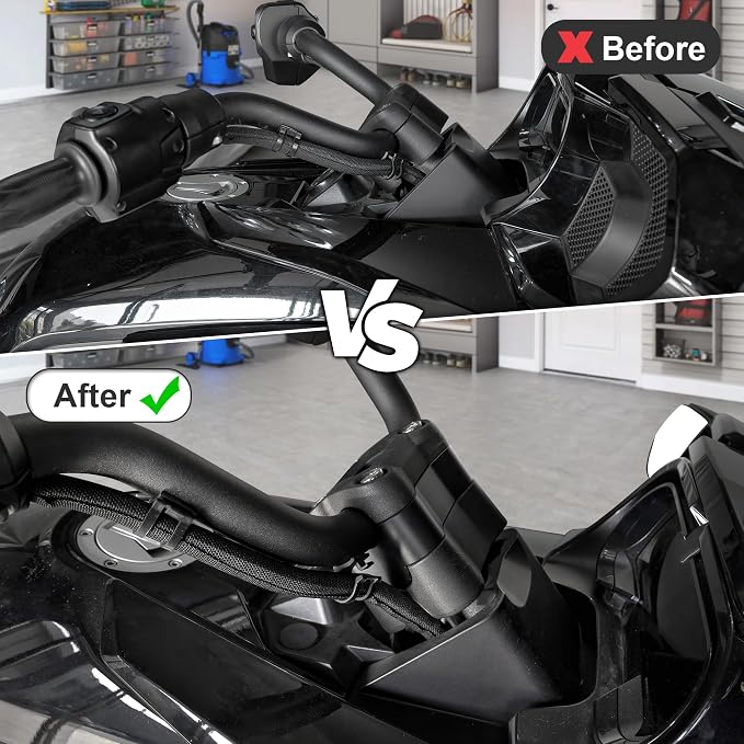 Aluminum 1-1/4" Rise Handlebar Riser Kit For Can Am Spyder RT 2020+ & F3/F3T/F3 Limited All Years | 1" Backward Handle Bar Accessories (C)