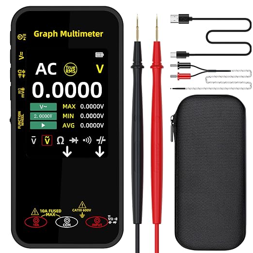 BSIDE Portable Digital Multimeter 20000 Word mV Voltmeter Rechargeable 3.2'' TFT Screen Compact Multimeter with Recording Mode Measure Resistance Capacitance Diode Max Min Ave Calculation