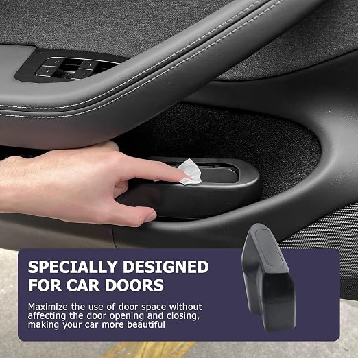 LUWU Car Trash Can Compatible with 2018-2022 2023 2024 2025 Tesla Model3 & ModelY Interior Accessories Car Trash with Lid Portable Mini Trash Dustbin Garbage Trash Bin Car Waste Bin Leak-Proof (Left)