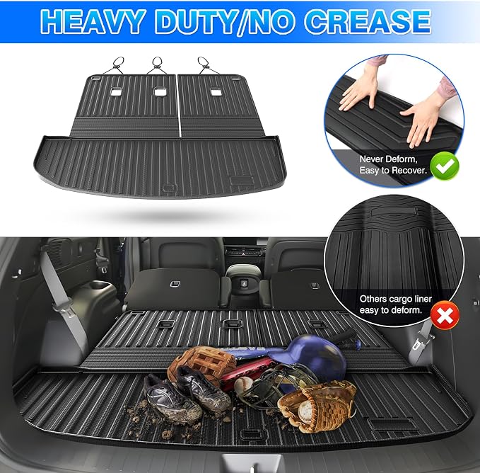 Cartist Trunk Mat Fits for 2026 Hyundai Palisade Gas Cargo Liner, TPE All Weather Cargo Mat for Palisade Accessories (with Backrest Mat)