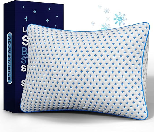Memory Foam Pillow – Adjustable Loft Cooling Pillow Standard Size 1 Pack for Sleeping, Firm, Supportive, and Breathable Design for Hot, Side, Back, and Stomach Sleepers