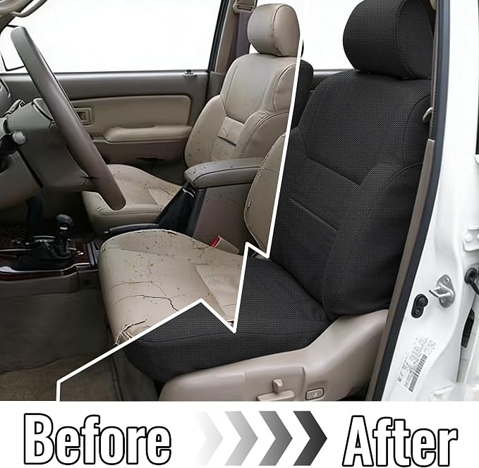 Custom-Fit Front Seat Covers for Toyota 4Runner 1996-2002 Driver and Passenger, Thickened Composite Fabric, with Headrests, Soft Foam Lining, Protective Seat Cover