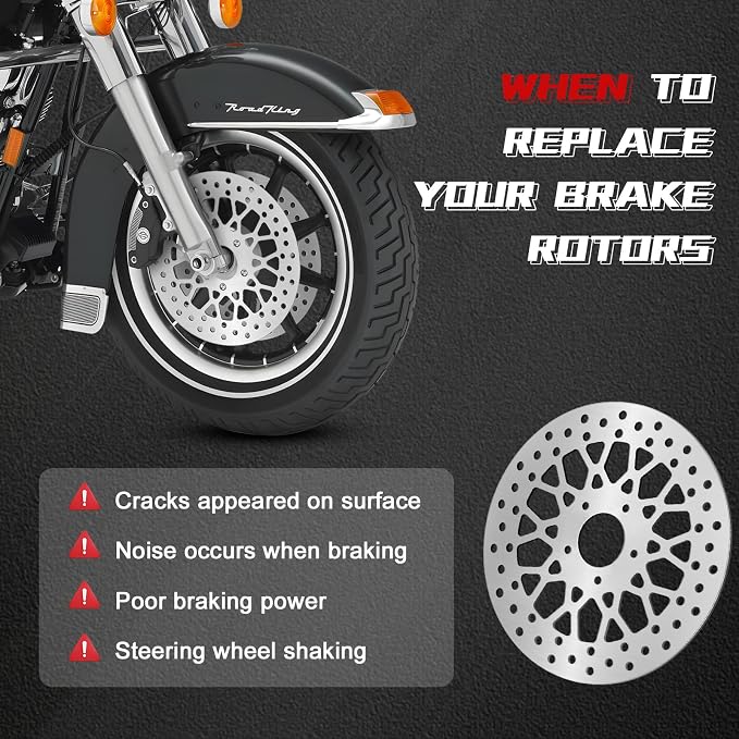2 * 11.8''Harley front rotors Compatible with Harley Electra Glide/Road Glide/Road King/Street Glide/CVO Road Glide/CVO Limited FLHTKSE Brushed Finish Stainless Steel Disc Rotors