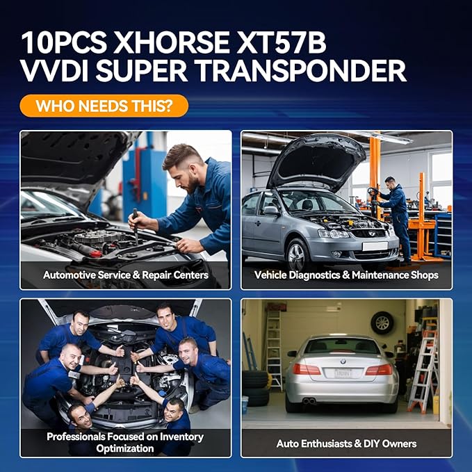 Xhorse Super Chip, XHORSE XT57B XDCST3EN VVDI Super Transponder Supports 7935, ID11, 12, 13, 46, 47, 48, 49, 4A and M-Q-B48 (Pack of 10)