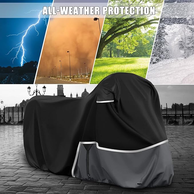 Waterproof Motorcycle Cover Replace for Kawasaki Z125/Z125 Pro/KLX 110 Model, 420D Oxford Cloth Motorcycle Cover for Snow Rain Dust Protection