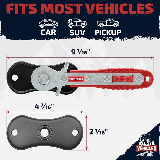 Vehiclex Brake Caliper Compression Tool – Heavy Duty Brake Pad Spreader Tool with Ratcheting Handle & Rib-Reinforced Plates – Caliper Piston Compressor Tool for Cars, SUVs, and Light Trucks
