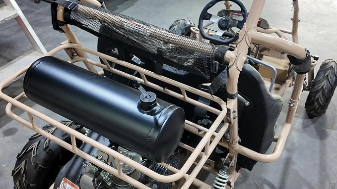 High quality Black Go Kart Gas Tank Fuel Tank Aluminum Cylinder 6 x 20" Center Fill 2.2 Gallon minibike gas fuel tank For Golf Cart ,Motorcycle ,Dune Buggy ,mini bike ,go kart performance part