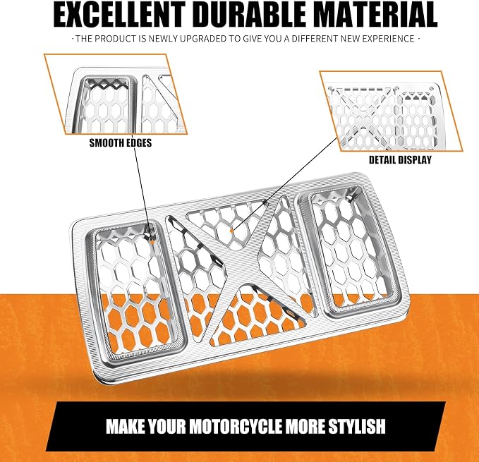 Radiator Guard Grille Oil Cooler Cover Fit For Harley Touring Road King Street Glide Electra Glide Ultra Limited 2023.5-2025 Silver