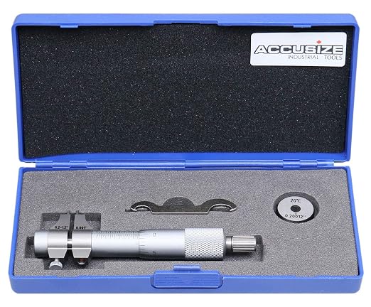 Accusize Industrial Tools Inside Micrometer, 0.2-1.2", EG00-3221 | Range: 0.2-1.2", Graduation: 0.001", Accuracy: 0.00028", Resolution: 0.0001", Satin Chrome Finish