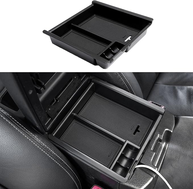 JDMCAR Center Console Tray Organizer (Black Trim) and One-Touch Hidden Storage Box Compatible with 2016-2023 Toyota Tacoma Accessories