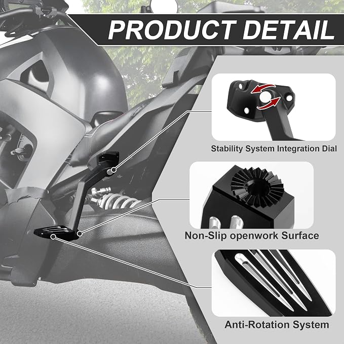 Aluminum Passenger Floorboards for Can-Am Ryker 600/900 / Rally/Sport Models 2019-2025 | Motorcycle Foot Pegs (MAX Mount #219400800 Required)