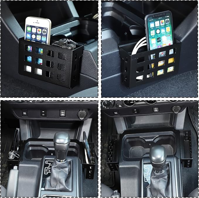 Toyota Tacoma 2016-2023 Console Organizer - Center Console Storage Box with Phone Storage, Both Sides Storage Box, Accessories
