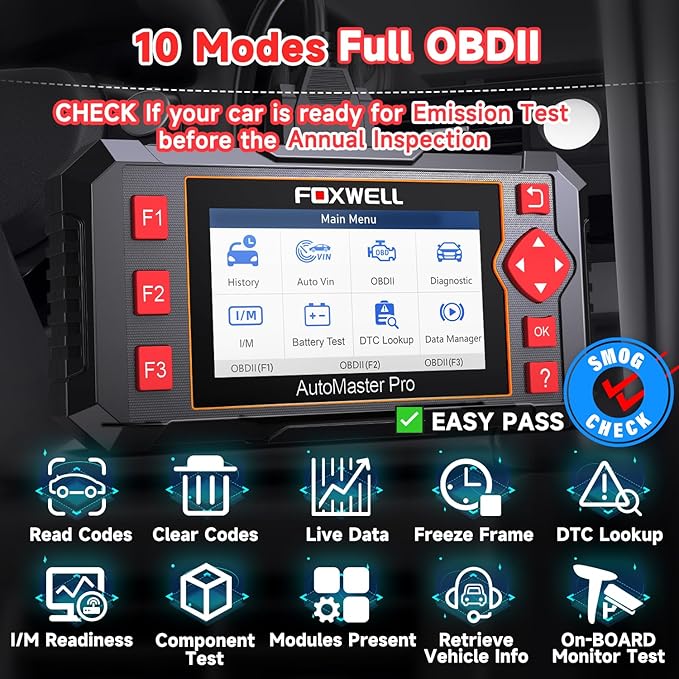 2026 FOXWELL NT604 OBD2 Scanner, Engine/ABS/SRS/Transmission Comprehensive Car Diagnostic Tool, Code Reader for Cars and Trucks, Precise Scan Tool for All Vehicles, EN/ES, Lifetime Free Upd.,Live Data