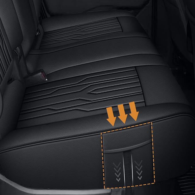Seat Covers Fit for Toyota Tacoma 2024 2025 2026,Waterproof Faux Leather Truck Seat Covers Full Set Double & Crew Cab Protectors(5 Seats,Black)