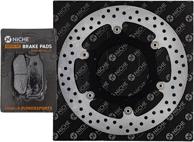 NICHE Front Left Brake Rotor Pad Semi Metallic Kit For Yamaha V Star 950 5S7-W0045-00-00 4WM-W0045-00-00 5VS-2581T-01-00