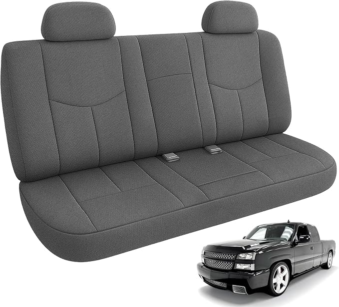 SAPUBK Rear Beach Seat Covers Replace for 1999-2006 Chevy Silverado 1500 and GMC Sierra 1500 Bench Seat, Knitted Fabric Composite Soft Foam Lining Airmesh Breathable Seat Cover