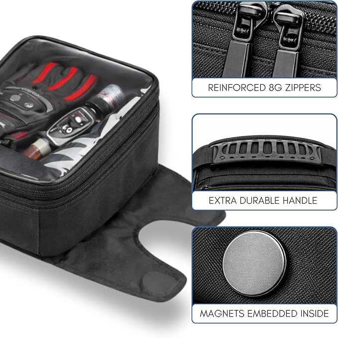 Formosa Covers Motorcycle Tank Bag 10L, Magnetic Gas Fuel Tank Bag with Clear Map & Phone Window, Strong Magnet Mount, Water Resistant Motorbike Storage for Street & Sport Bikes