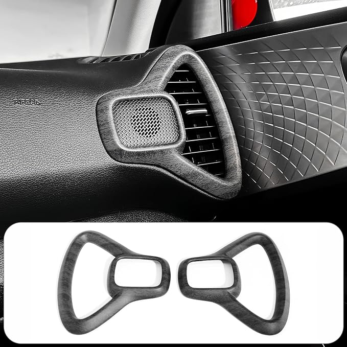 2PCS Dashboard Side Air Vent Trim Covers Compatible with Soul 2020-2026 Accessories (Wood Grain)