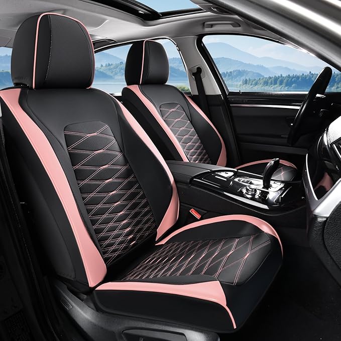 FLORICH Car Seat Covers Front Seat, Leather Seat Covers for Cars, Waterproof Car Seat Protector Breathable, Front Seat Covers for Cars, Automotive Seat Covers Universal Fit for Most Cars SUV Truck
