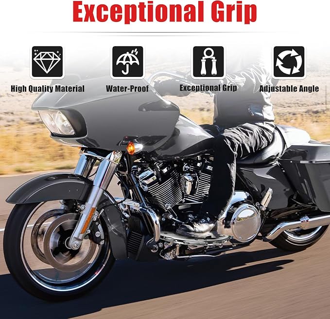 Goldfire Large Floorboards Driver Footpegs CNC Blade Aluminum Front Rider Foot Rest Pedal Motorcycle Accessories Fit for Harley Touring 1984-2017, Softail FL 1986-2017, Dyna FLD, Chrome