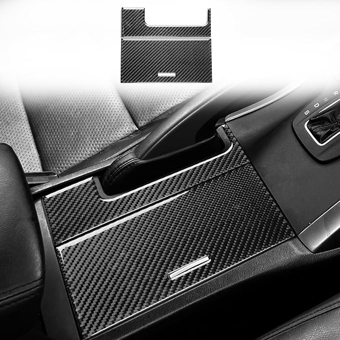 Black Soft Carbon Fiber car Interior Water Cup Panel Set 2/Piece Decorative Stickers Suitable for Acura TSX 09-14 Carbon Fiber car Interior