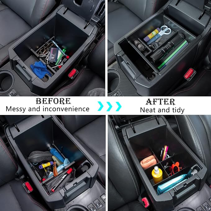 JDMCAR Center Console Organizer Set and Gear Shift Organizer Tray Compatible with 2010-2024 Toyota 4Runner Accessories