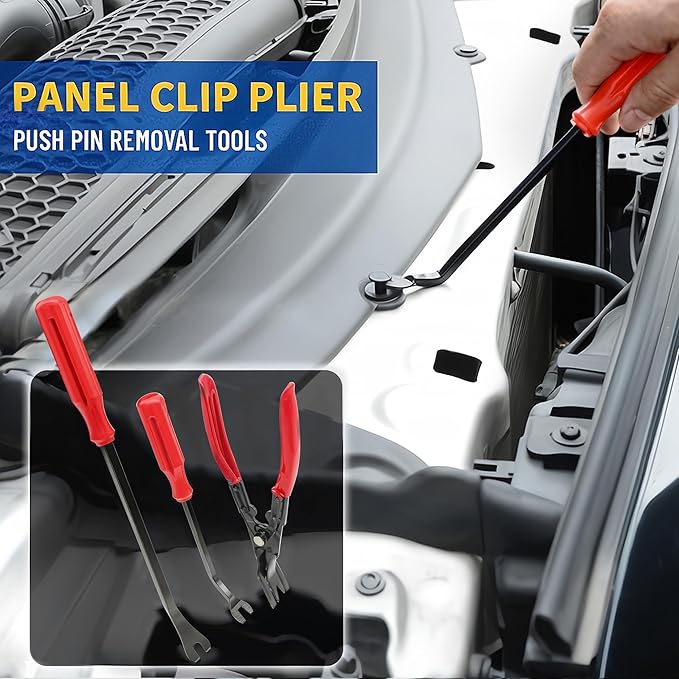 DWH 18 Pcs Precision Pick and Hooks Set, Auto Body Tool Kit with Scraper Telescoping Magnetic Pickup Tool Panel Clip Plier Fastener Remover, Metal Plastic Trim Tools, Automotive Mechanic Bag