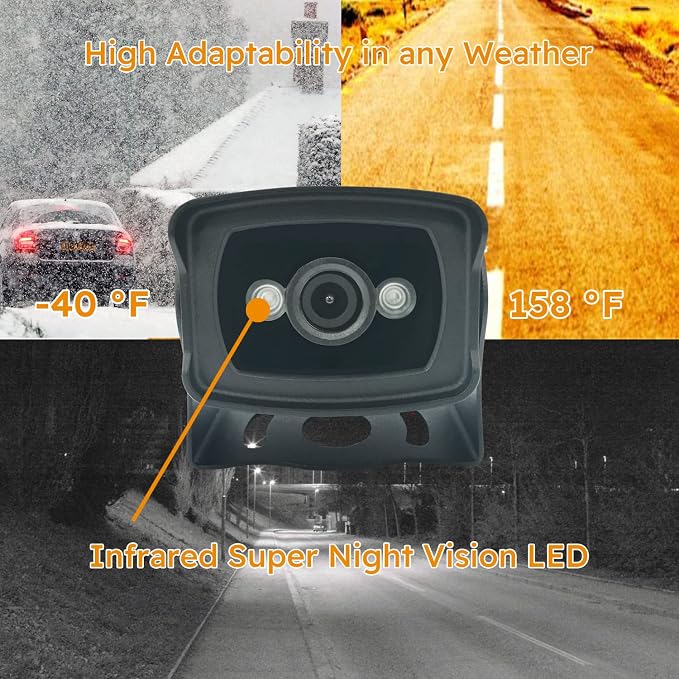 VC5 1080P HD Backup Camera, IP69K Waterproof Rear View Camera with IR Night Vision,AHD Sensor, Wide Dynamic Range,Viewing Angle,4-Pin Compatible, Works with VMS/VMST/VMQD Systems,9–36V