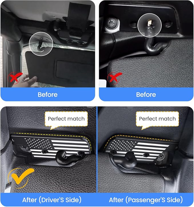 Center Console Organizer Bundle with Sun Visor Repair Kit Fitment for 2018-2022 2023 Jeep Wrangler JL JLU and Gladiator JT Accessories Gear Shift Side Tray Organizer,Hanging Armrest Storage Box