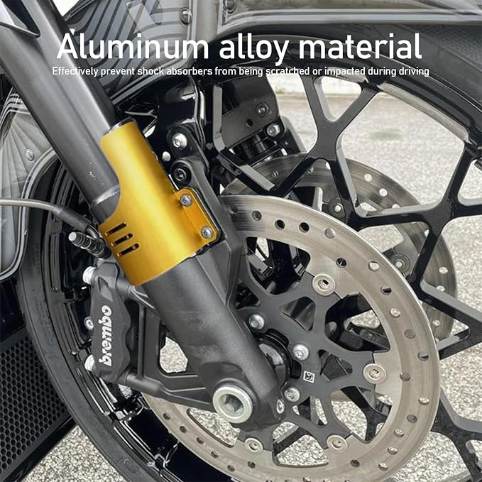 Motorcycle Front Fork Guards for Touring CVO Road Glide FLTRXSE ST FLTRXSTSE CVO Road Glide Upgrade 2024 Dust Protection Lower Fork Leg Deflector Shield (Gold)