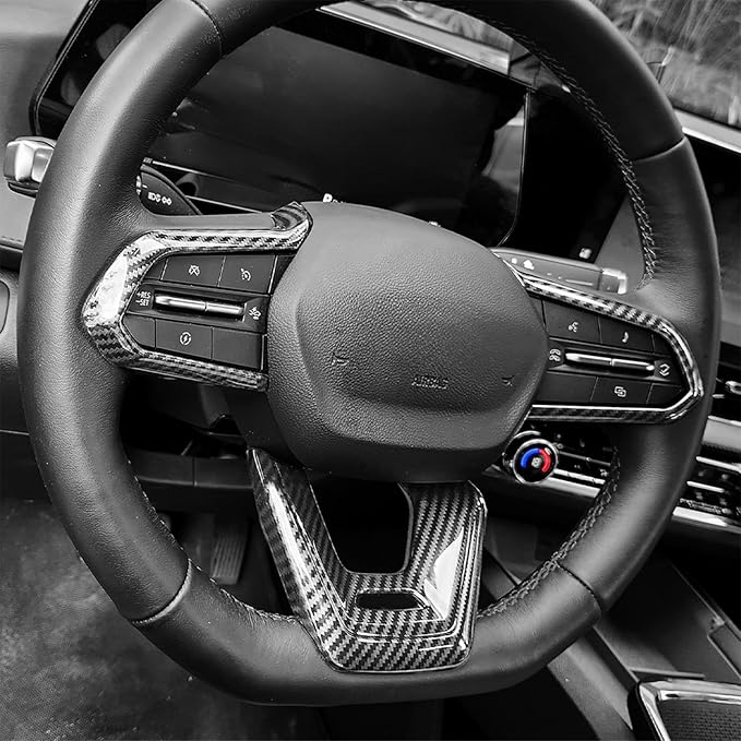 Premium Car Steering Wheel Handle Frame Cover, Compatible with Chevy Equinox RS 2025-2026 Accessories– Anti-Slip, Universal Fit, Easy Install & Luxury Upgrade Accessories (Carbon Fiber Pattern)