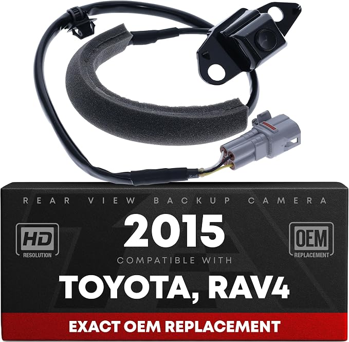 Rear View Backup Camera, Reverse Park Assist - Compatible with 2015 Toyota RAV4 - OEM 867900R022, TO1960148