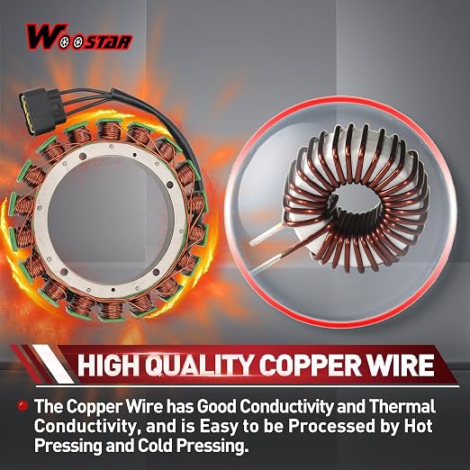 WOOSTAR 18 Coil 3 Wire Magneto Stator Replacement for 2004-2020 F150 2009-2020 Mercury LF150 OEM 63P-81410-00