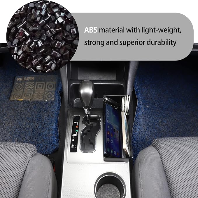 Lcojicep Car Central Control Tray Storage Box Organizer Compatible with Toyota Tacoma 2006-2015 Center Console Gear Shift Side/Water Cup Holder Organizer， Storage Box Tray (Gear Side Storage Box)
