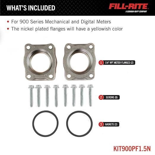 Fill-Rite KIT900PF1.5N Kit, 900 1 1/2" NPT Meter/Flange Nickel
