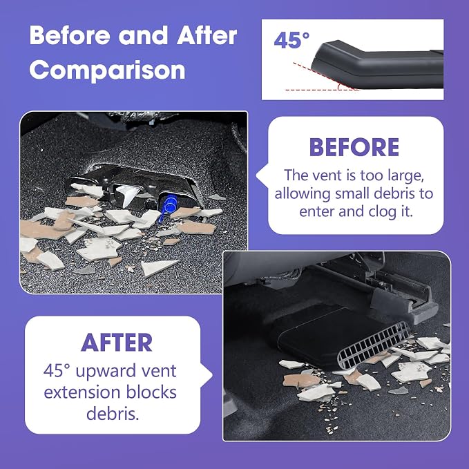 RUNROAD Center Console Organizer Compatible with 2021-2025 Ford Bronco 4 Doors Accessories, Rear Seat Air Vent Deflectors for 2025 Bronco Rear Air Conditioning Extensions 4PCS (NOT for 2-Doors/Sport)