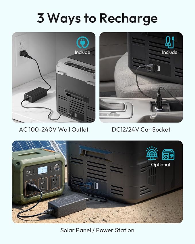 EUHOMY 12 Volt Refrigerator, 17 Quart (15L) Compressor Electric Cooler APP Control, Car Fridge 12/24V DC & 120-240V AC, Car Refrigerator -4℉~68℉, Portable Freezer for RV, Travel, Camping