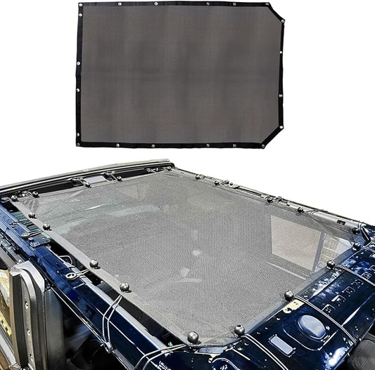 sukemichi 2 Door Sunshade for Ford Bronco,Mesh Sun Shade Bikini Top Cover Bimini Top for Ford Bronco Accessories 2021 2022 2023 2024 2025 2026 2 Door - Blocks UV, Wind, Noise(Black)