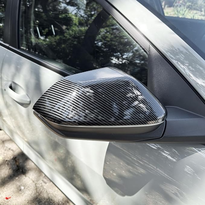 2PCS Exterior Side Mirror Covers Trim Compatible with Kia K4 2025-2026 Accessories (Carbon Fiber Pattern)