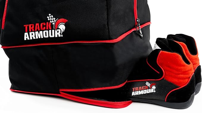Motorcycle Helmet Bag & Racing Helmet Bag for Travel and Storage – Fleece Lined Helmet Carrier with Hidden Shoe Compartment, Waterproof 600D Oxford Motorcycle Gear Bag for Auto Racing, Track Day
