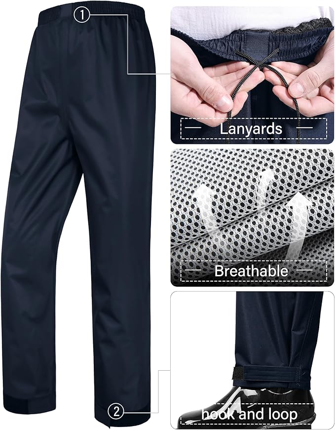 iCreek Rain Suit Waterproof Jacket and Pants Hi Vis Raincoat for Men and Women Reflective Outdoor for All-Sport Work