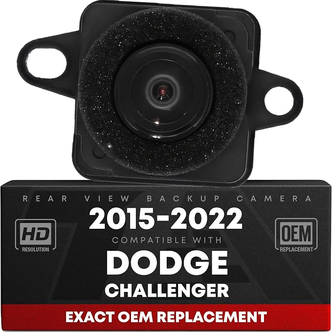 Rear View Backup Camera, Reverse Park Assist - Compatible with 2015-2022 Dodge Challenger - OEM 4672760AC, 592-059