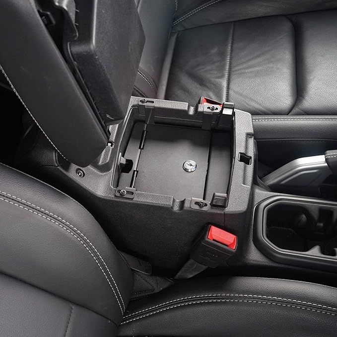 Hooke Road Interior Console Lock Box Security Storage for Jeep JL Wrangler/Gladiator JT 2018 2019 2020 2021 2022 2023 2024 2025