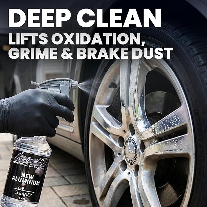 LANE'S New Aluminum Car Wheel Cleaner | Acid Rim Cleaner and Brightener | Brake Dust, Oxidation & Rust Remover for Motorcycles, Cars, Trucks | Shines & Eliminates Hard Scrubbing | 32oz