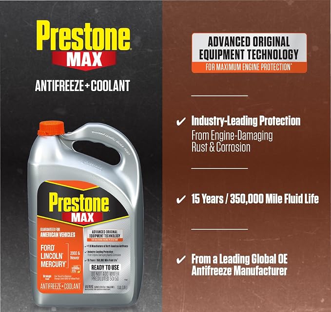 Prestone MAX Orange 50/50 Antifreeze Automotive Coolant, Pack of One