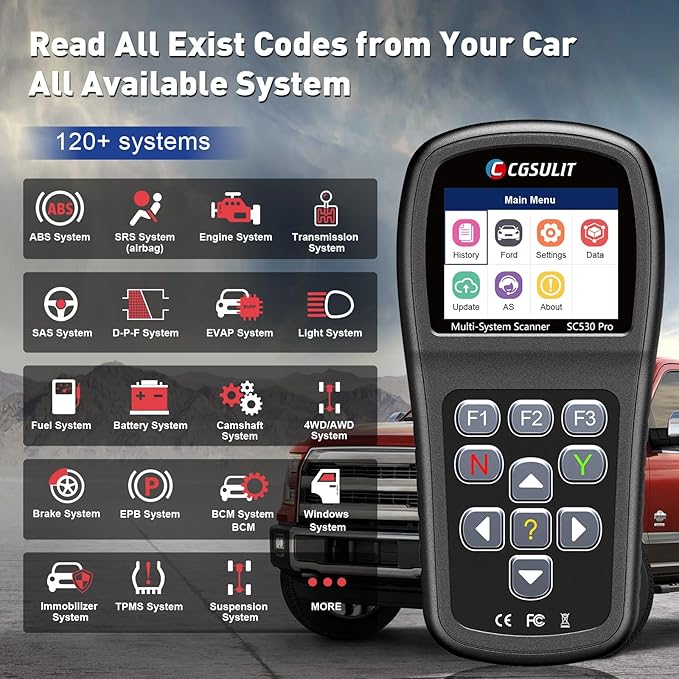 OBD2 Scan Tool for Ford Lincoln Mercury Vehicles, All Systems Diagnostic Scanner Transmission Live Data ABS SAS EPB Car Code Reader with Engine Check Oil Reset Bi-Directional Functions, etc