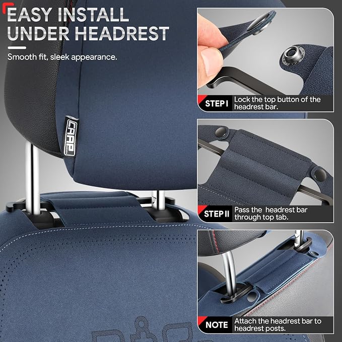 Protex Plus Series Full Set Seat Covers Microsuede Upholstery Universal for Cars Trucks SUV, Navy Blue, CA-SC-PRO-Plus-Full-NB