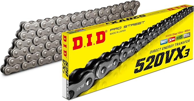 DID (520VX3-122) Steel 122 Link High Performance VX Series X-Ring Chain with Connecting Link