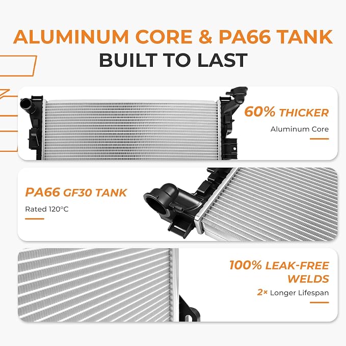 Autoexact Radiator for 2008-2016 Chrysler Town & Country, for 2008 Chrysler Voyager, Engine Radiator for 2008-2020 Dodge Grand Caravan, for 2009-2014 Volkswagen Routan/ 2012-2015 Ram C/V/Dodge Atos