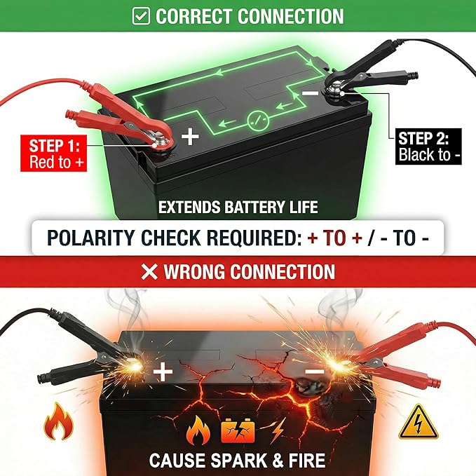 14.6V 10A LiFePO4 Battery Charger for 12V Lithium Iron Phosphate Batteries – Fast Charging, High Efficiency, LED Indicator, Durable Design with Overheat Protection